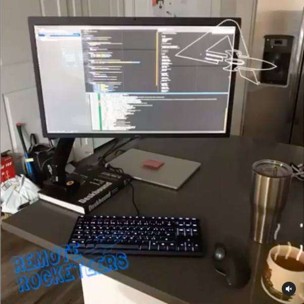 A work-from-home setup from one of AnswerRocket's software developers. 