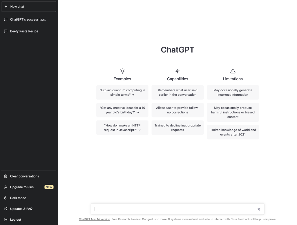 ChatGPT Dashboard